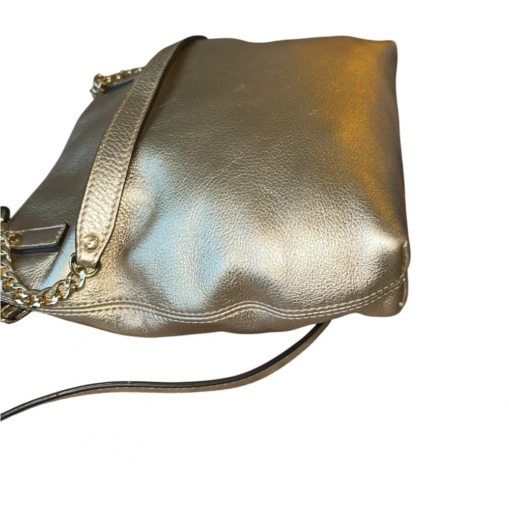Michael Kors Gold and Beige Handbag